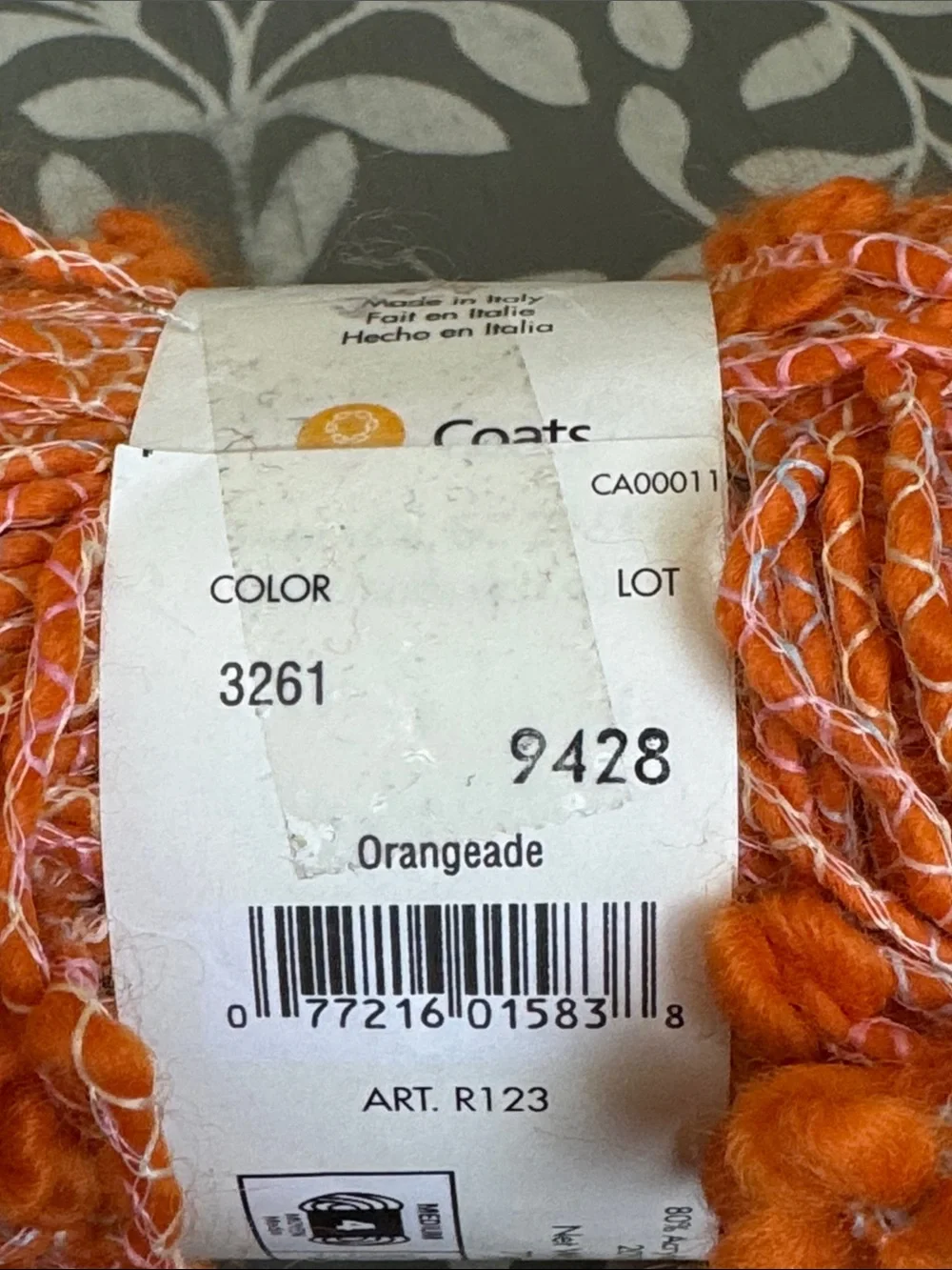 MODA·DEA Lazy Daisy Orange Novelty Yarn